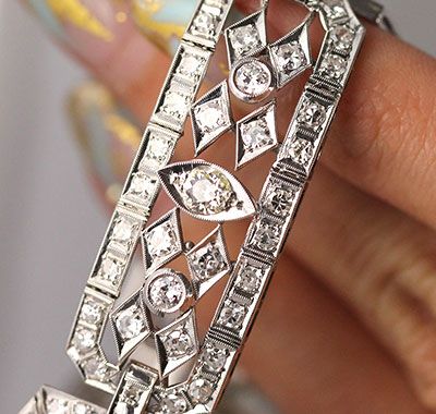 Jay Feder Platinum Art Deco Diamond Bracelet – Jay Feder Jewelers